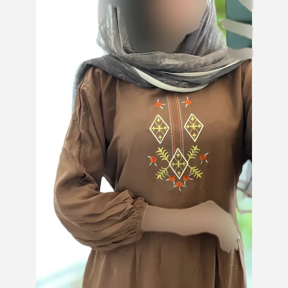 پیراهن ساحلی گلدوزی مایا جنس نخ ململ فری سایز