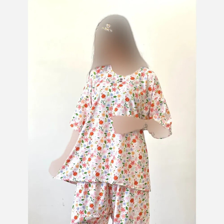 ست شومیز شلوار گلدار جنس نخ خارجی
