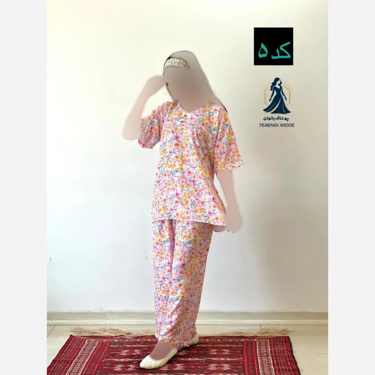 ست شومیز شلوار گلدار جنس نخ خارجی