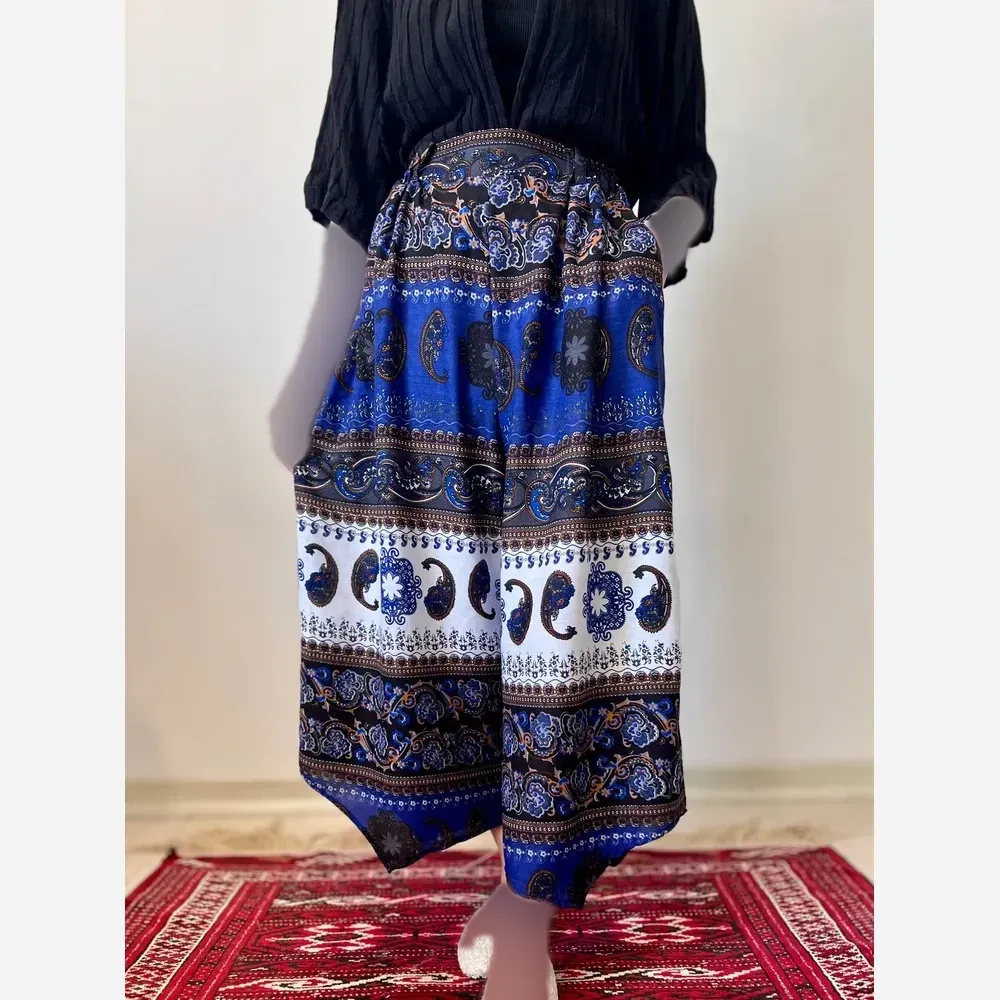 شلوار نخ طرح اندونزی خنک تابستانه فری سایز