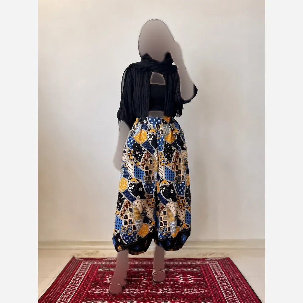 شلوار نخ طرح اندونزی خنک تابستانه فری سایز
