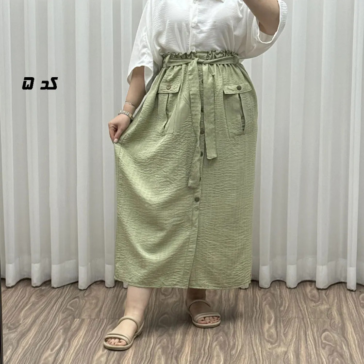 دامن زنانه نخی مدل پرایا فری سایز مناسب تا 48