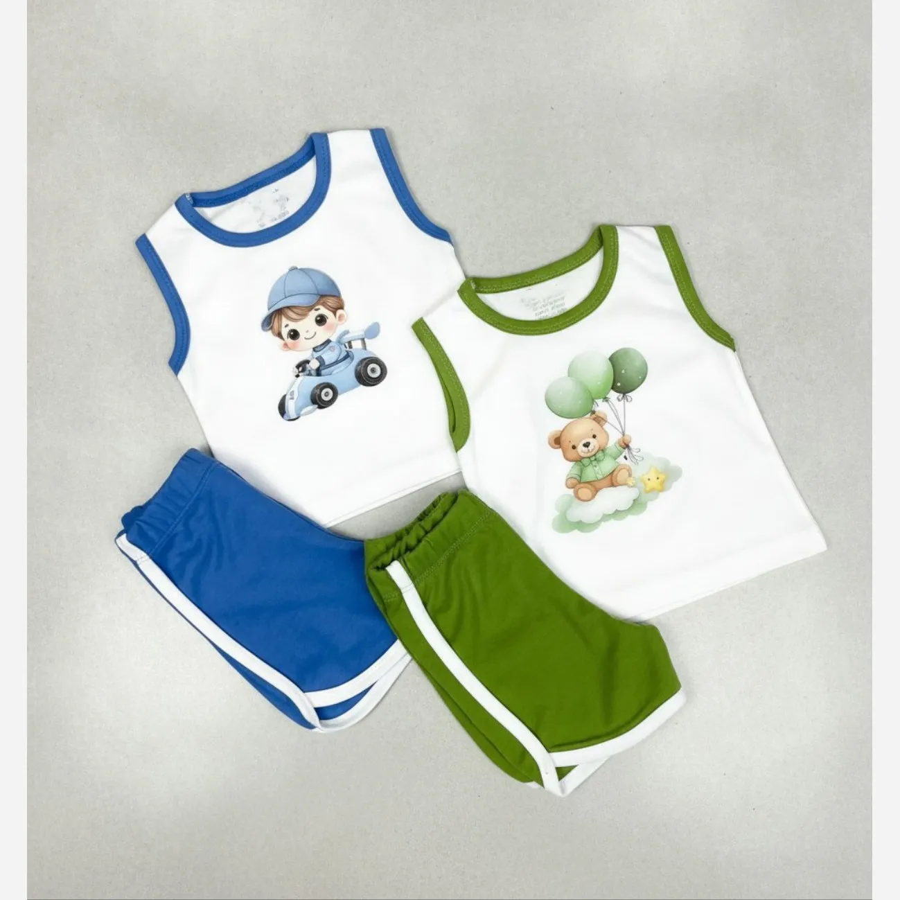 ست تاپ و شورت بچگانه پسرانه و دخترانه پنبه پلی استر درجه یک