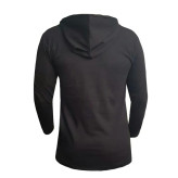 تیشرت آستین بلند کلاه دار طرح چلسی نخی اعلا در سه رنگ مشکی، سفید، زرد سایز L,XL,2XL