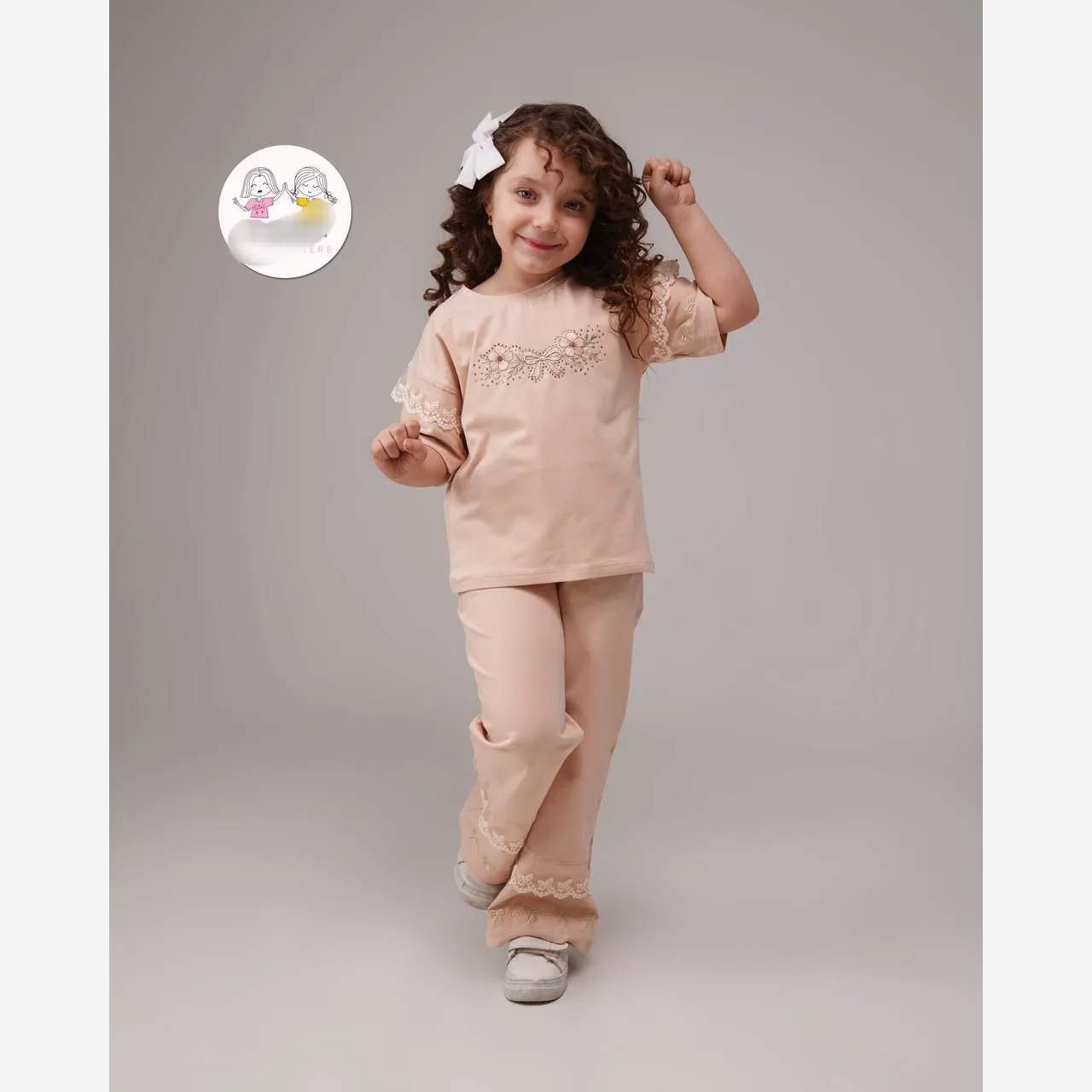 ست تیشرت و شلوار دخترانه تیپ لاکرا اعلا سایز 35 تا 50