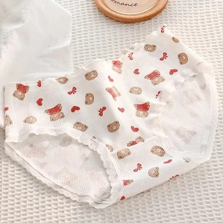 پک 5 تایی شورت زنانه عروسکی کبریتی نخی طرح تدی سایز ایکس لارج