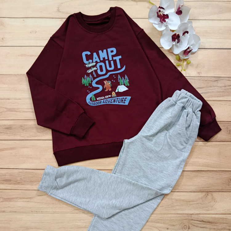 بلوز شلوار دورس پنبه درجه یک Adventure مناسب کودک و نوجوان سایز 55 و 60