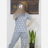 ست تیشرت و شلوار زنانه راحتی طرح قلب نخ ویسکوز سایز 38 تا 48