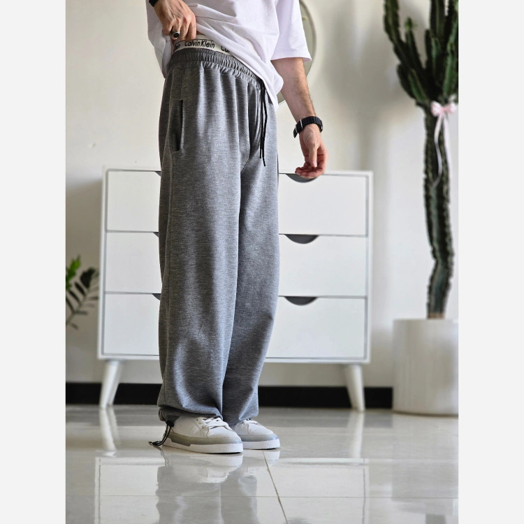 جاگر کلوین کلین اسلش ملانژ دمپا گت دار مناسب آقا و خانم سایز XXL و XXXL طوسی مشکی برفی