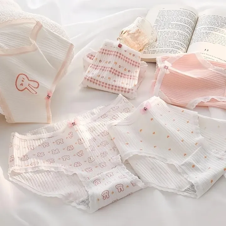 شورت زنانه عروسکی فانتزی کبریتی نخی صورتی طرح خرگوشی سایز XL
