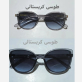 عینک آفتابی زنانه جیمی چو شاین دار UV400 قهوه ای پلنگی مشکی عسلی همراه کاور و دستمال