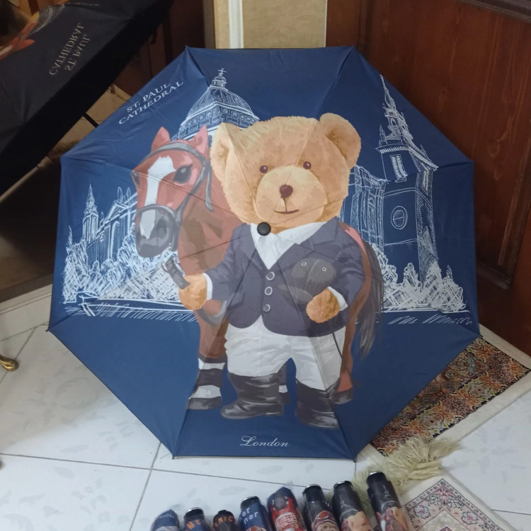 چتر تاشو کودک و نوجوان مدل تدی ضد باد 4 طرح