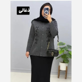 ژاکت بافت ملیله دوزی زنانه یقه مردانه مهرانا فری سایز