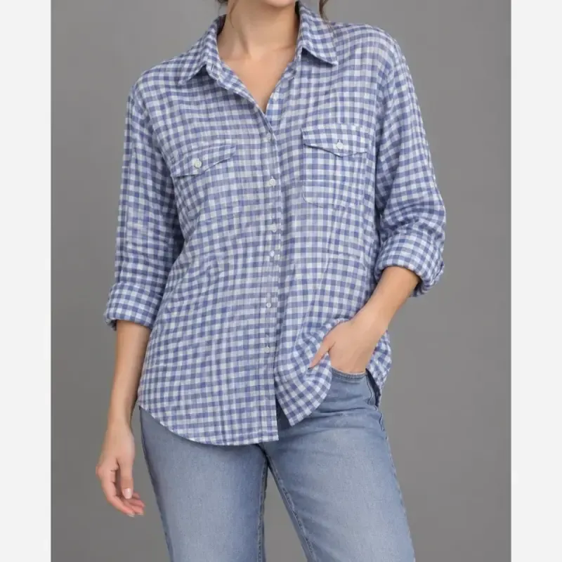 شومیز زنانه نخی وارداتی سایز XL بدون آبرفت
