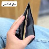 کیف پول چرم مردانه سه لت چرم اصل گاوی