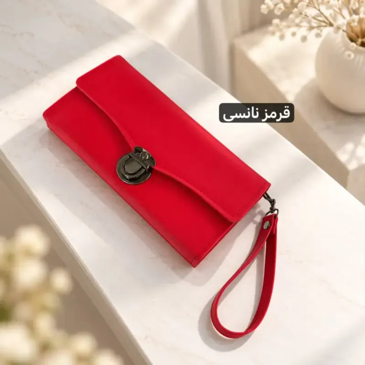 کیف پول زنانه پارچه ای نانسی قفل دار جیب دار