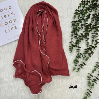 شال ساده نخی وارداتی دورنوار قواره 200 در 69 سانتیمتر