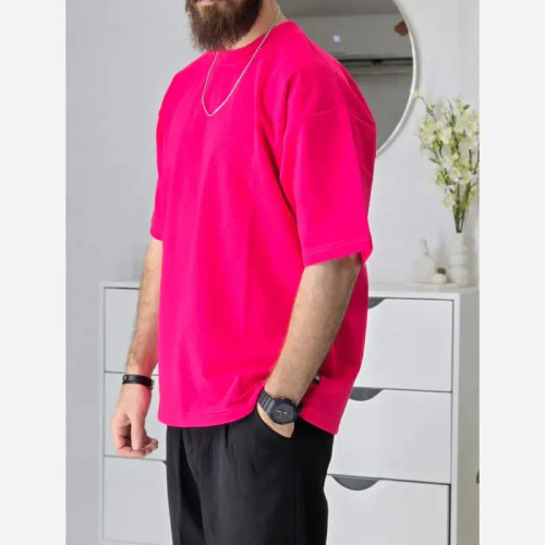 تیشرت باکسی بیسیک پگادور پارچه دورس دو نخ سایز L XL XXL رنگ بندی مداد رنگی