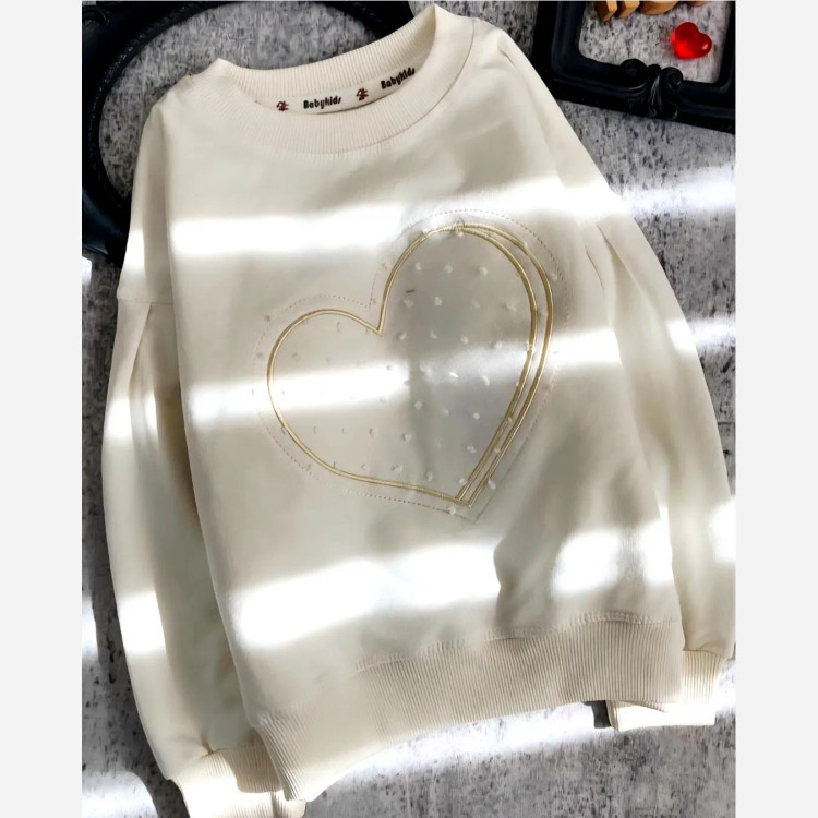 بلوز دورس دخترانه طرح قلب توری سایز 2 تا 8 سال