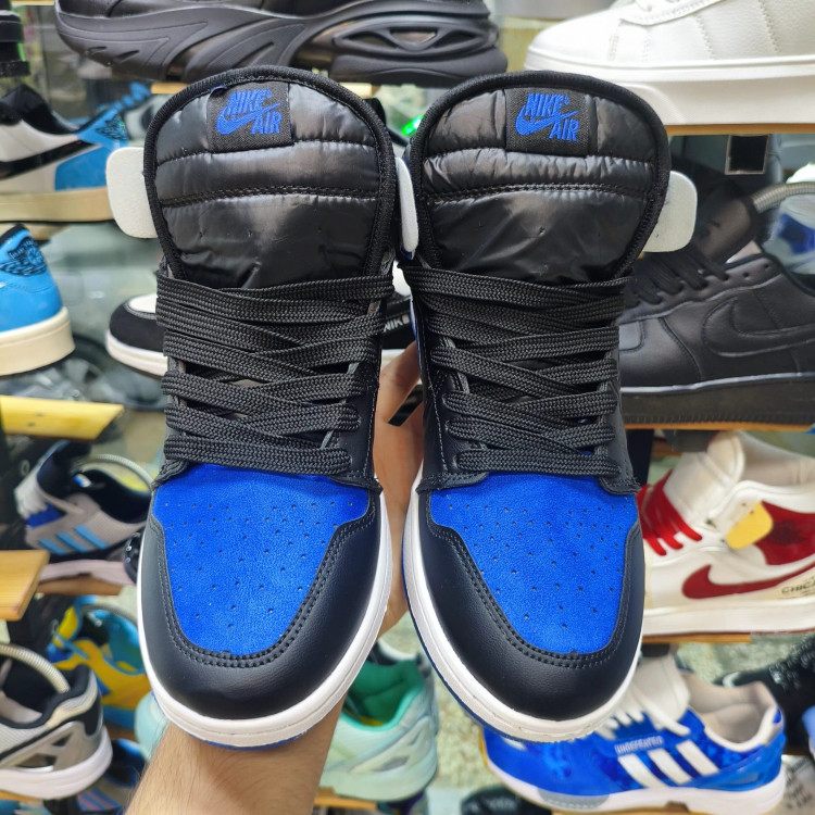 کتونی نایک جردن 1 ساقدار ابی مشکی سایز 41 تا 44
