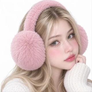 گوش گیر دخترانه زمستانی تدی رنگ صورتی